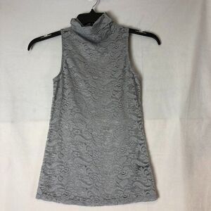 Buckle Black Women's XS Gray Lace Sleeveless Casual Lightweight Top.     RB1